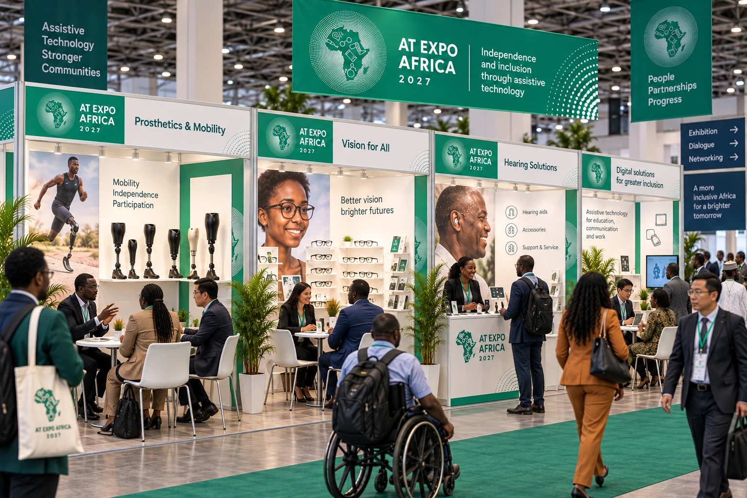 Exposants et visiteurs sur les stands AT EXPO AFRICA lors du salon